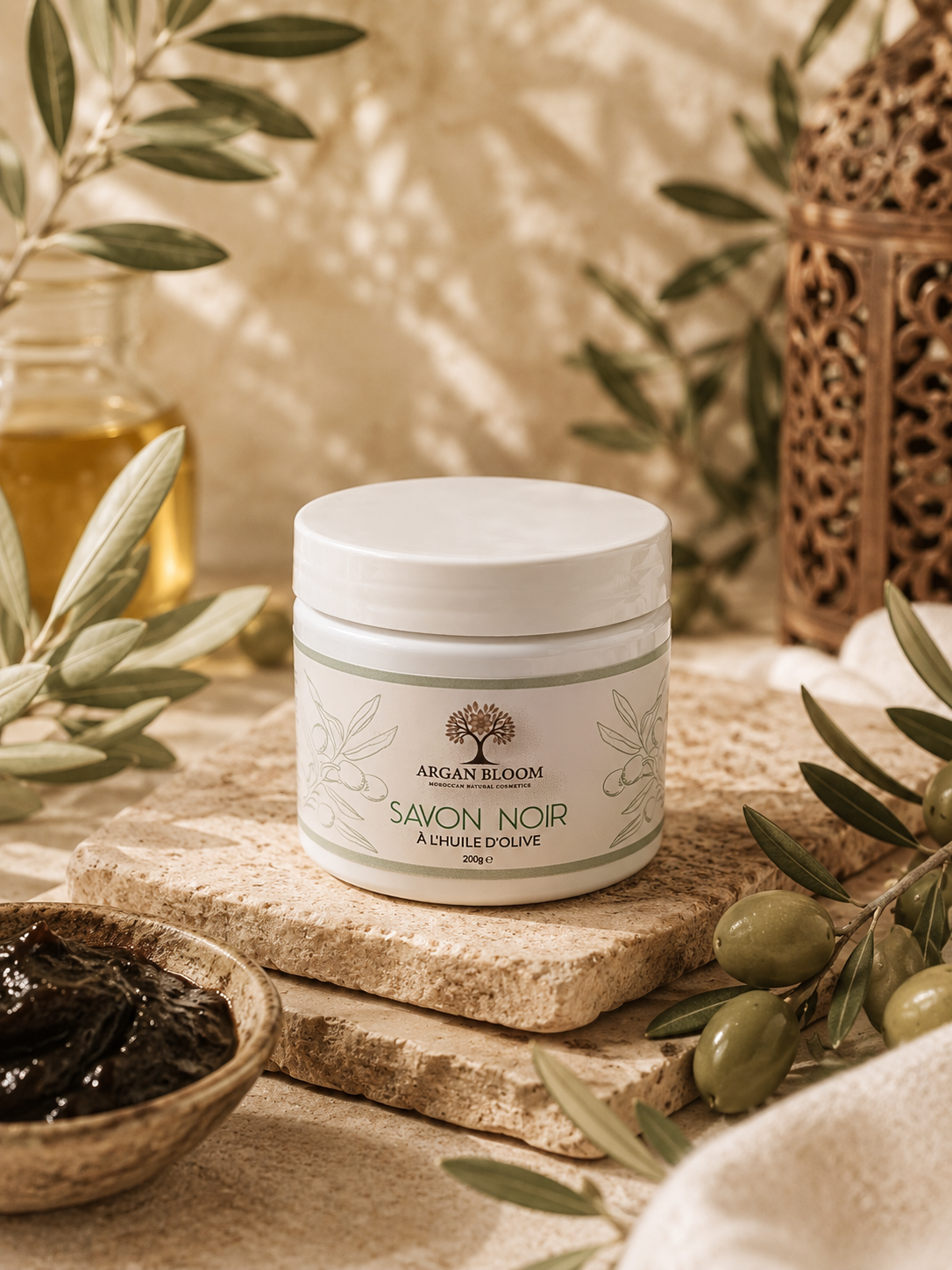 Savon noir à l’huile d’olive traditionnel marocain 200 g